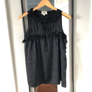 Milly black silk tank blouse
